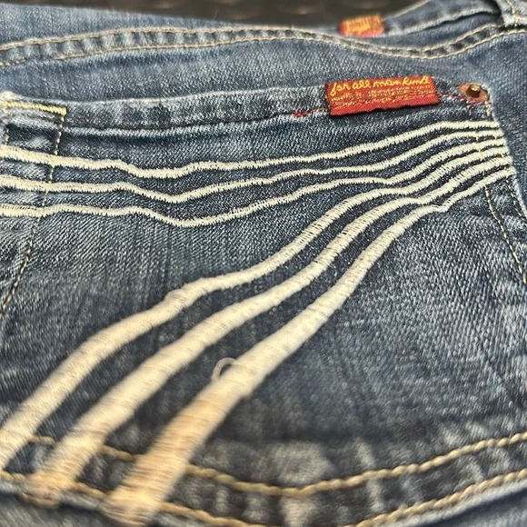 7 For All Mankind 30 x 29 Blue Flare & Wide Leg Jeans - Picture 7 of 12